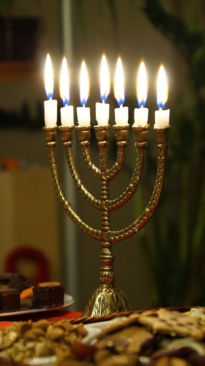 The Menorah a candle is lit every day for the seven days of Hanukkah.
