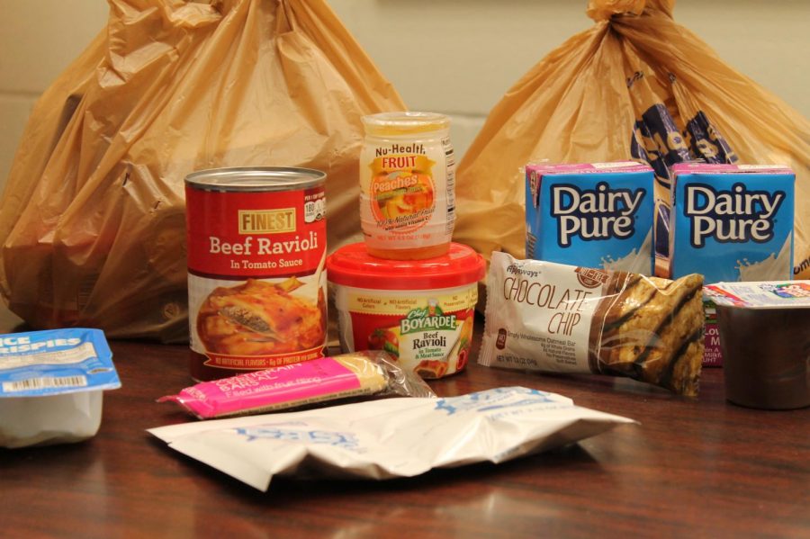 The Weekend Food Program provides bags of food for SRHS students to take home over the weekend.