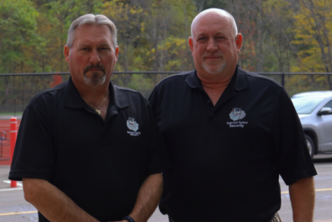 Safety First  High school security officers Sy Giger and Ron Brown keep the high school safe. Tim Wiles is also a security guard, too. One security guard is always at the elementary school, while two are always at the high school. 