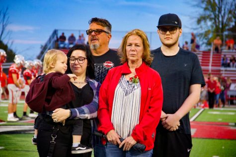 Lucas Leones family and friends honor him at senior night.